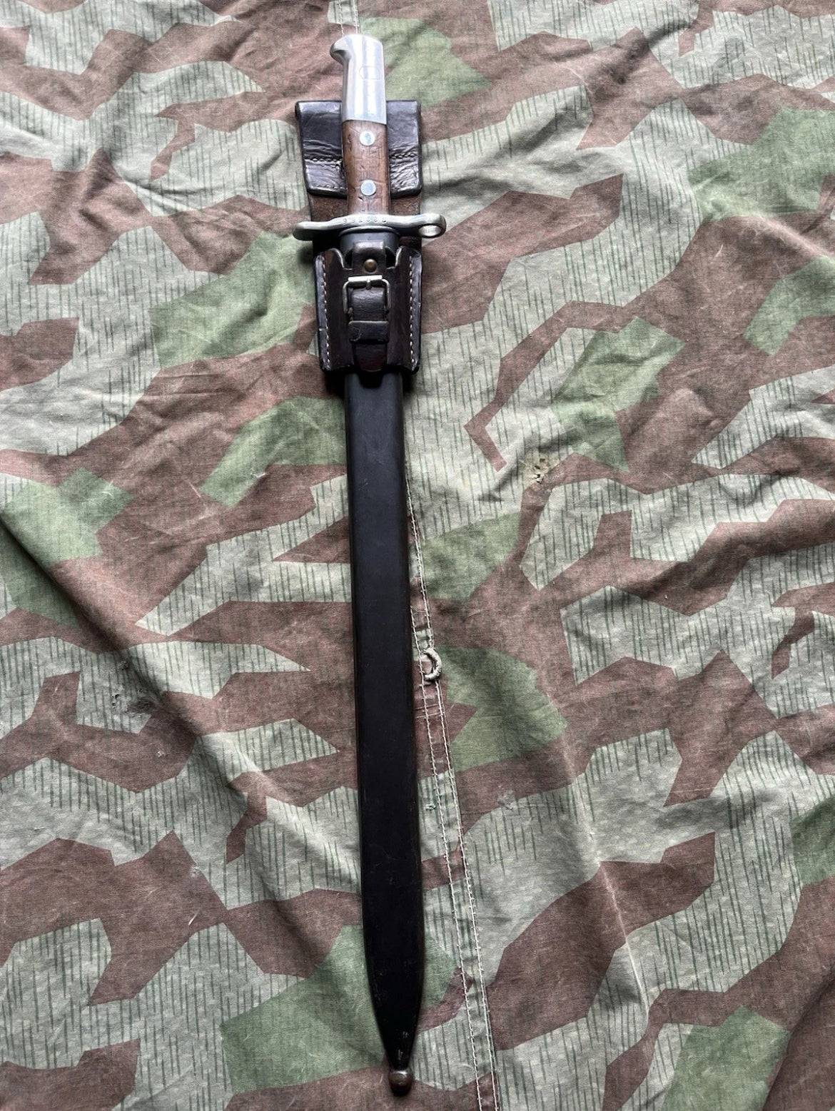 WW1/interwar/WW2 Swiss army long saw bayonet with case blade artillery sappers model 1914 uniform soldier