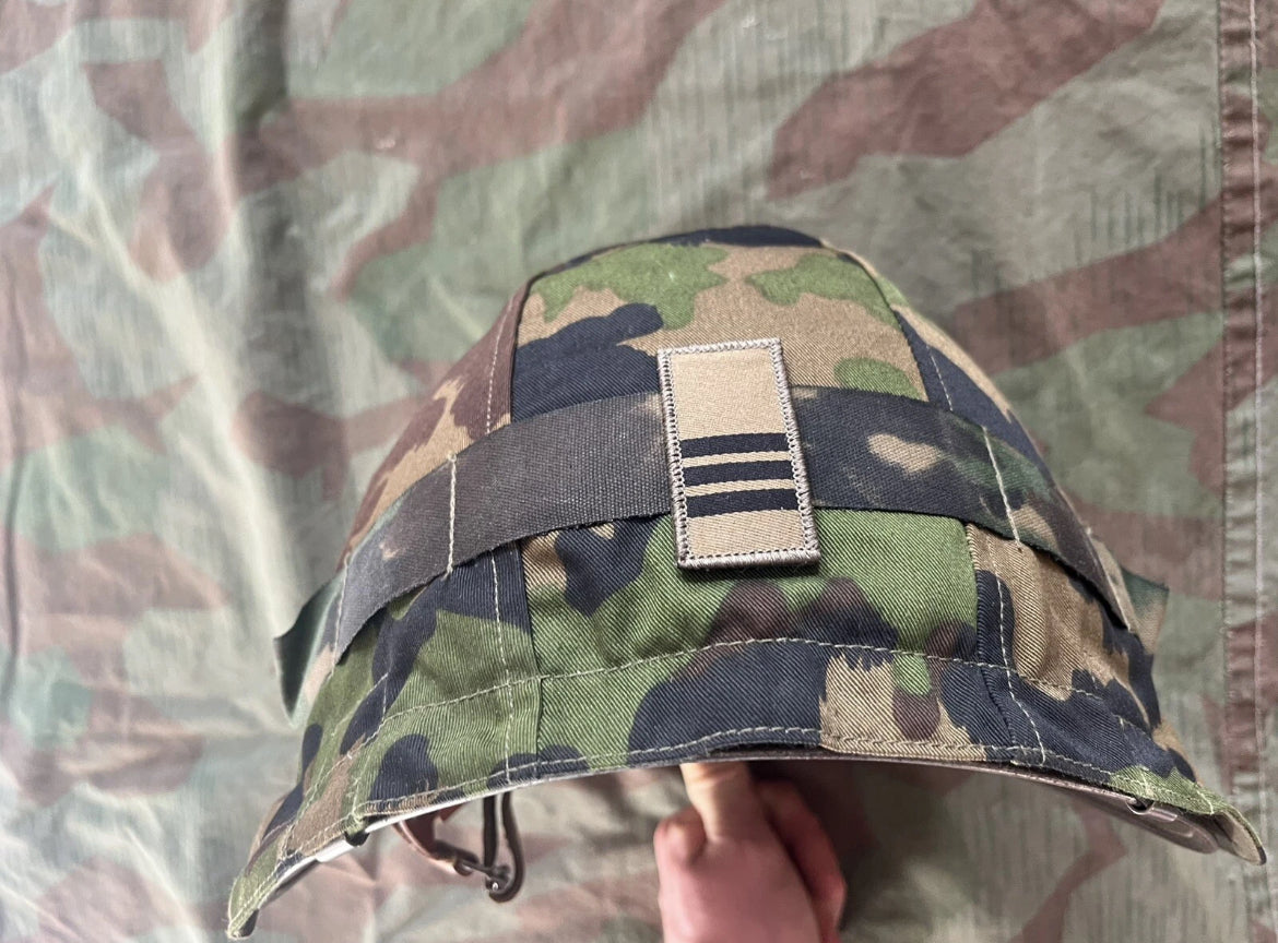 Cold War/modern Swiss army helmet shell with taz 90 camo cover uniform soldier