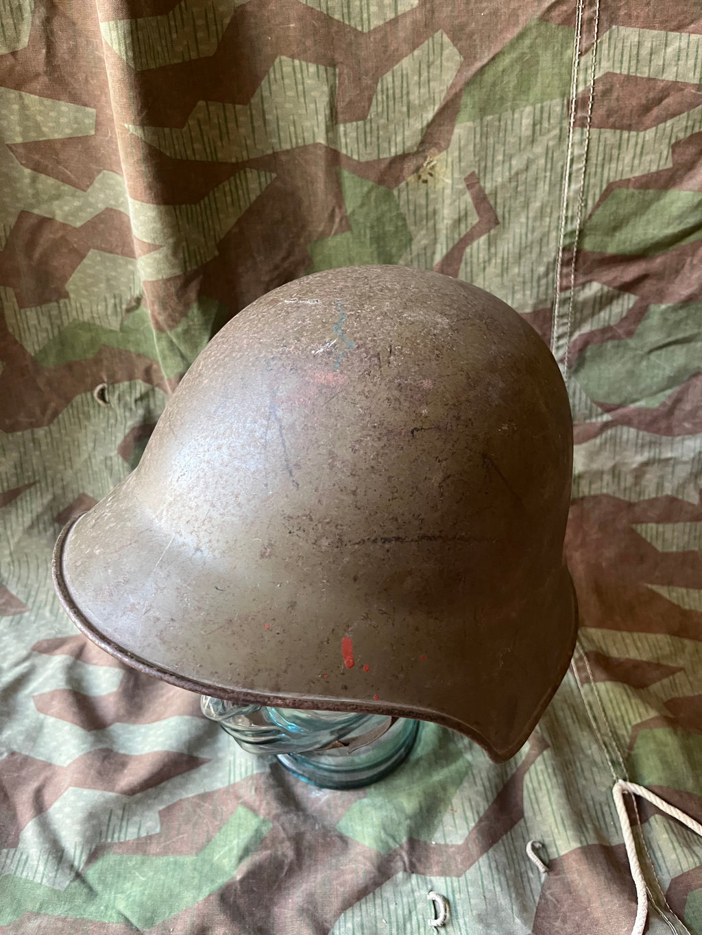 Interwar/ WW2 Swiss army original m18/30 green helmet shell uniform soldier early war