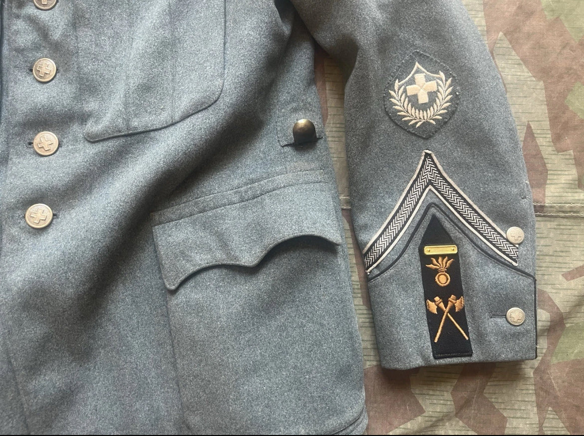 Interwar/WW2 Swiss army sappers engineers troops jacket sergeant NCO uniform early war ord.26