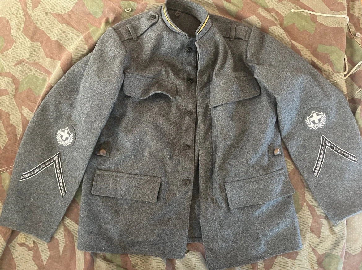 Really rare interwar/ WW2 Swiss army field jacket uniform maneuvers sergeant NCO ord.26 early war