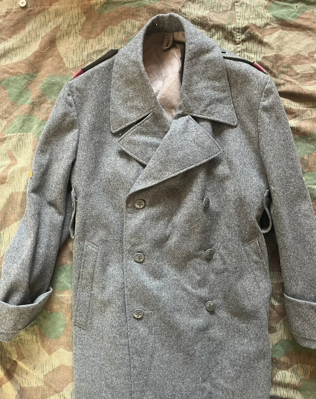 Cold War Swiss army trench coat great coat soldier uniform ord.49