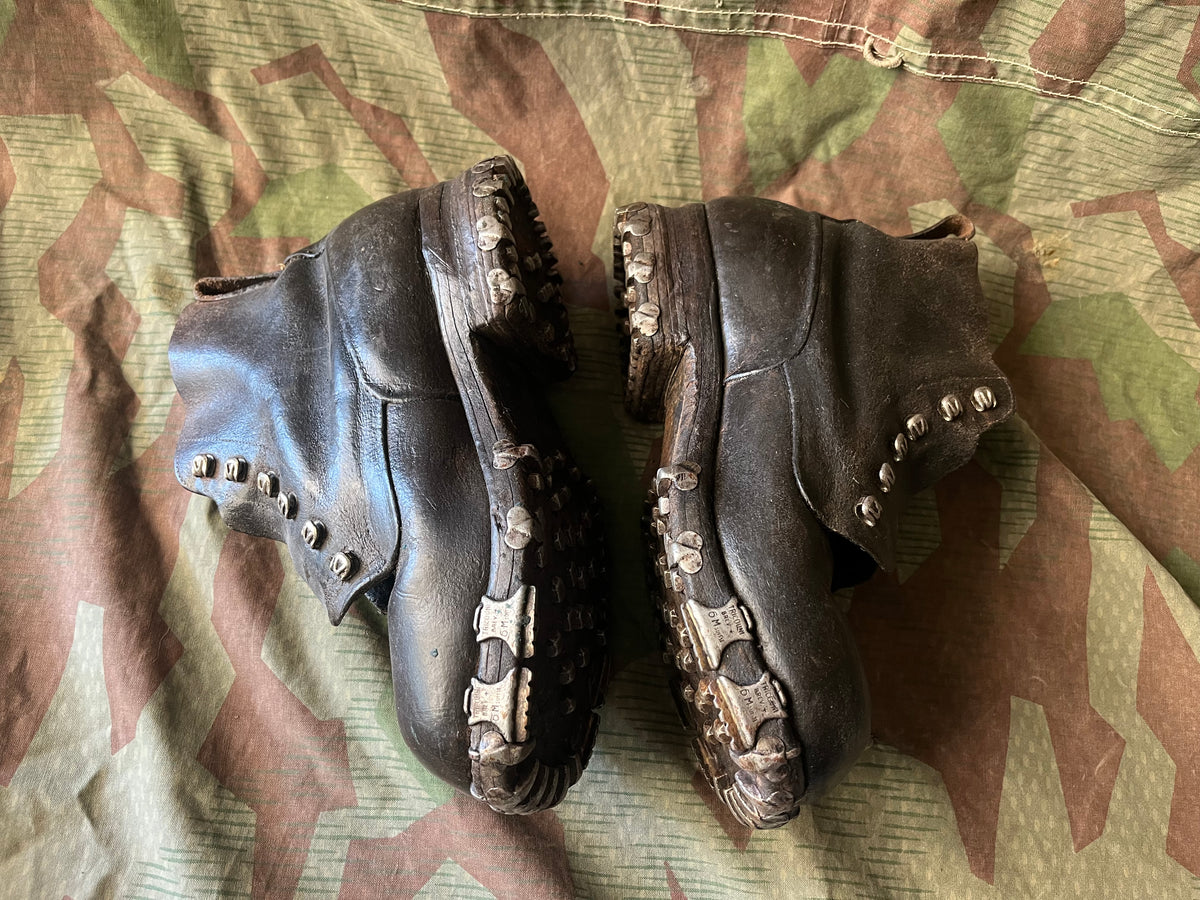 Cold War Swiss army shoes tricouni nails boots uniform soldier