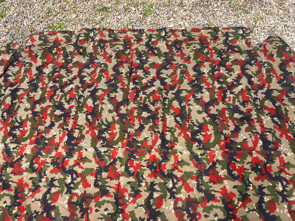 Early model Cold War Swiss army alpenflage camo tent canvas zeltbahn