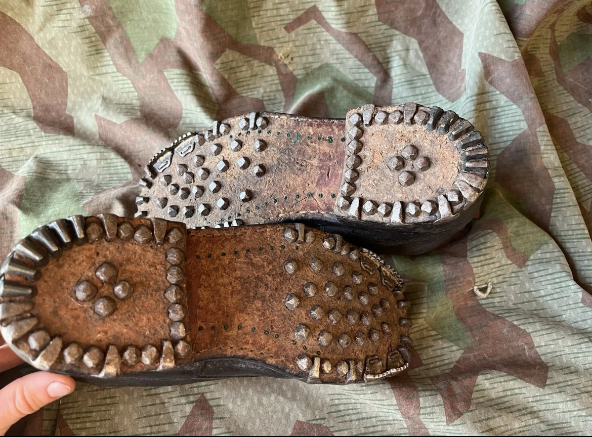 Cold War Swiss army shoes tricouni nails boots uniform soldier