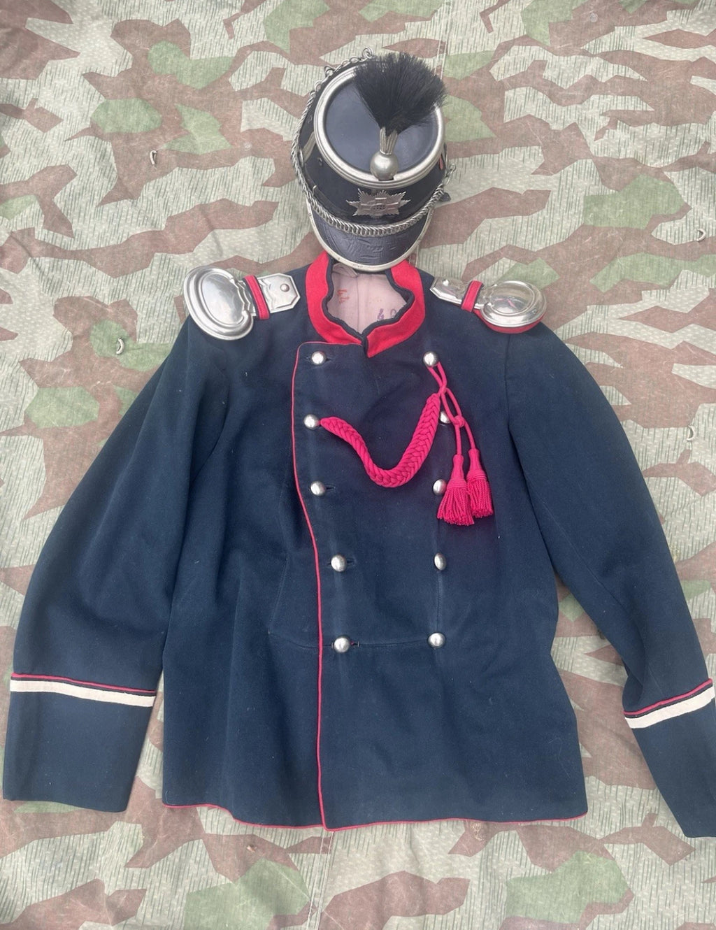 WW1 Swiss army cavalry uniform soldier jacket and hat tschako rider ord.1898