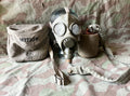 Interwar/ WW2 Swiss army gas mask model 1933 complete with bag uniform soldier