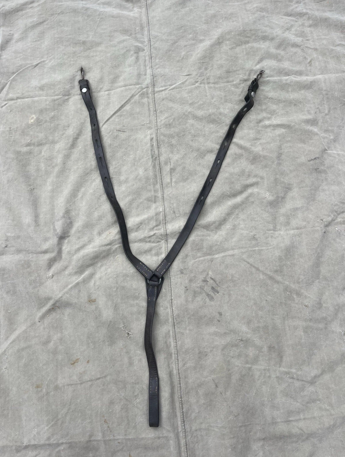 WW2/cold war Swiss army suspenders webbing y straps belt leather ammo uniform soldier