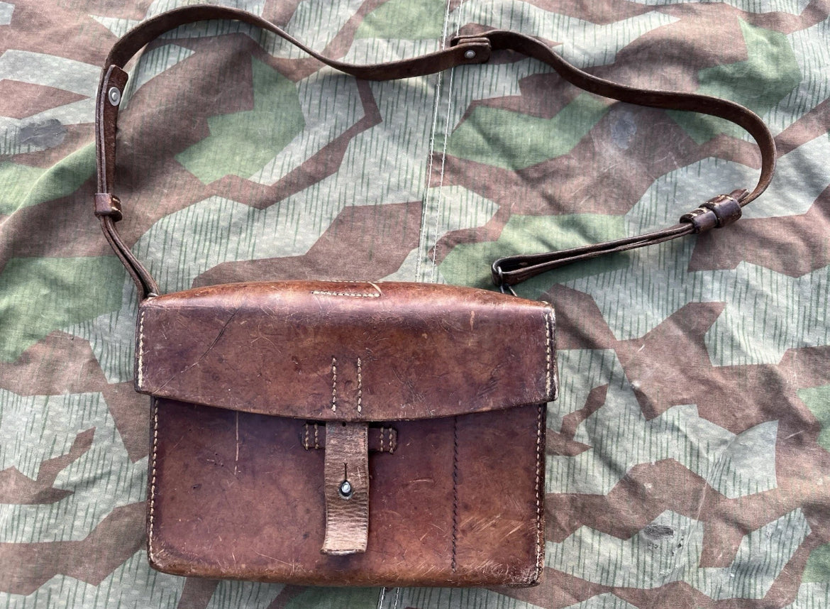 WW2 Swiss army officer NCO leather bag satchel gear uniform