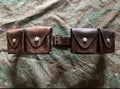 Interwar/WW2 Swiss army belt webbing web set ammo pouches leather uniform soldier