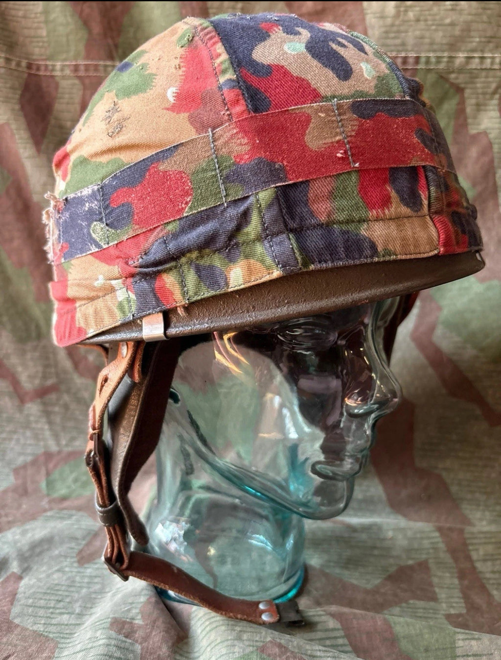 Cold War Swiss army motorist motorcycle troops motorized helmet shell camo cover taz 57 alpenflage uniform soldier