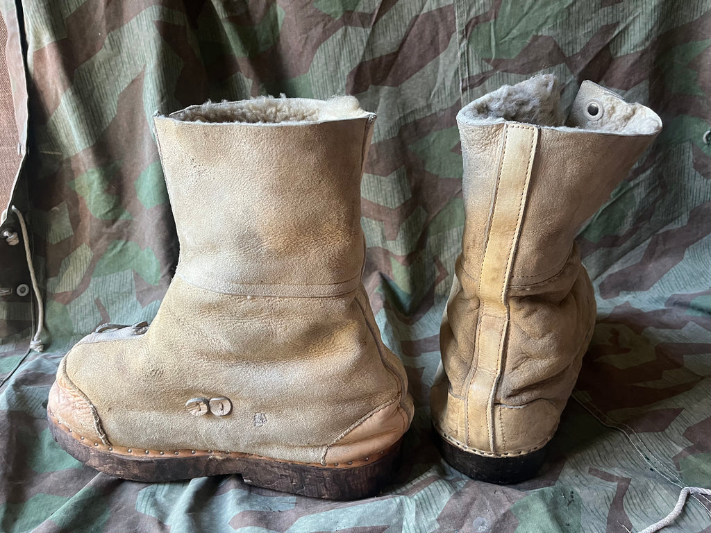 WW2 Swiss army snow mountain boots shoes fur overshoes uniform soldier