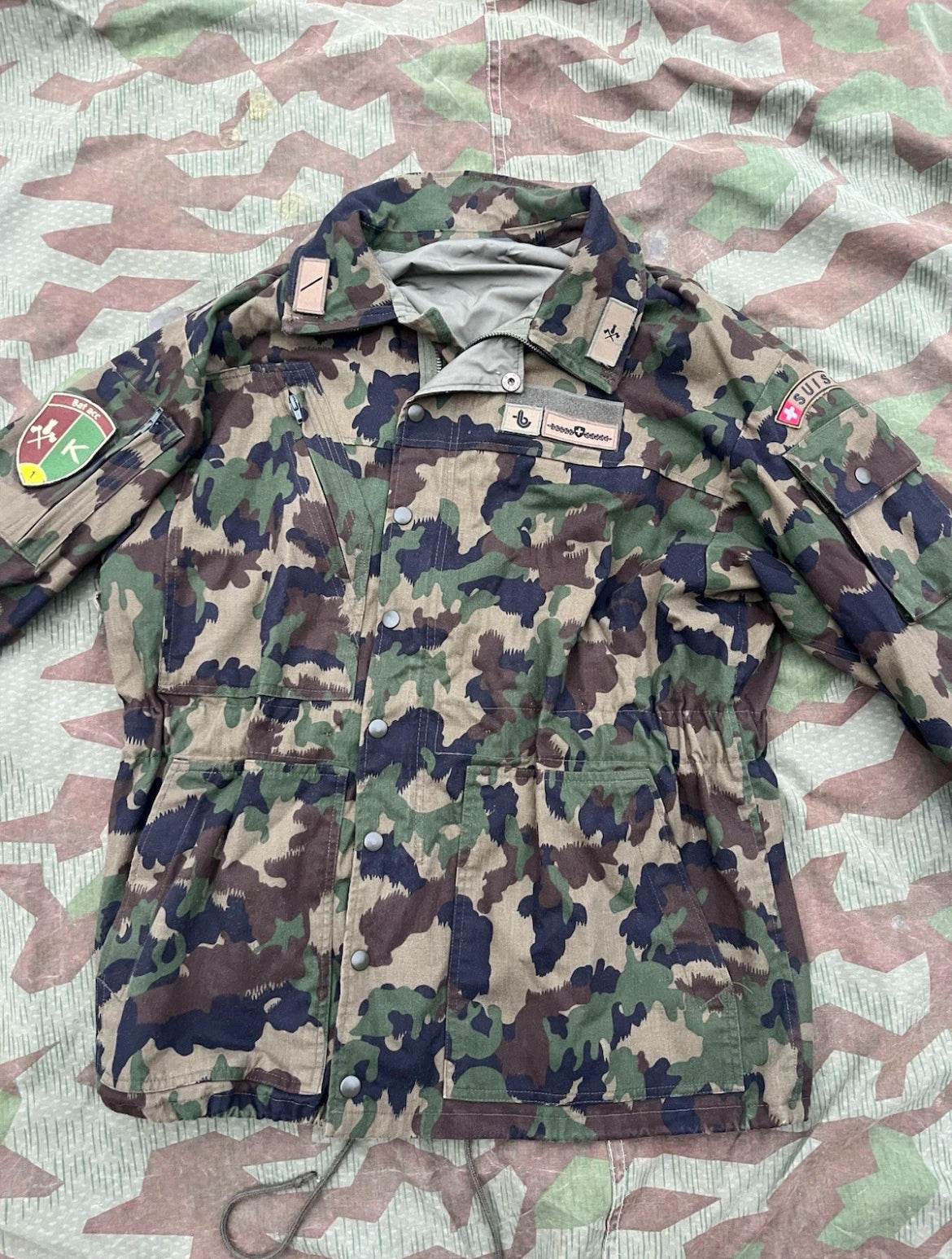 Modern Swiss army cold weather field jacket polar thermal uniform soldier taz 90 camo