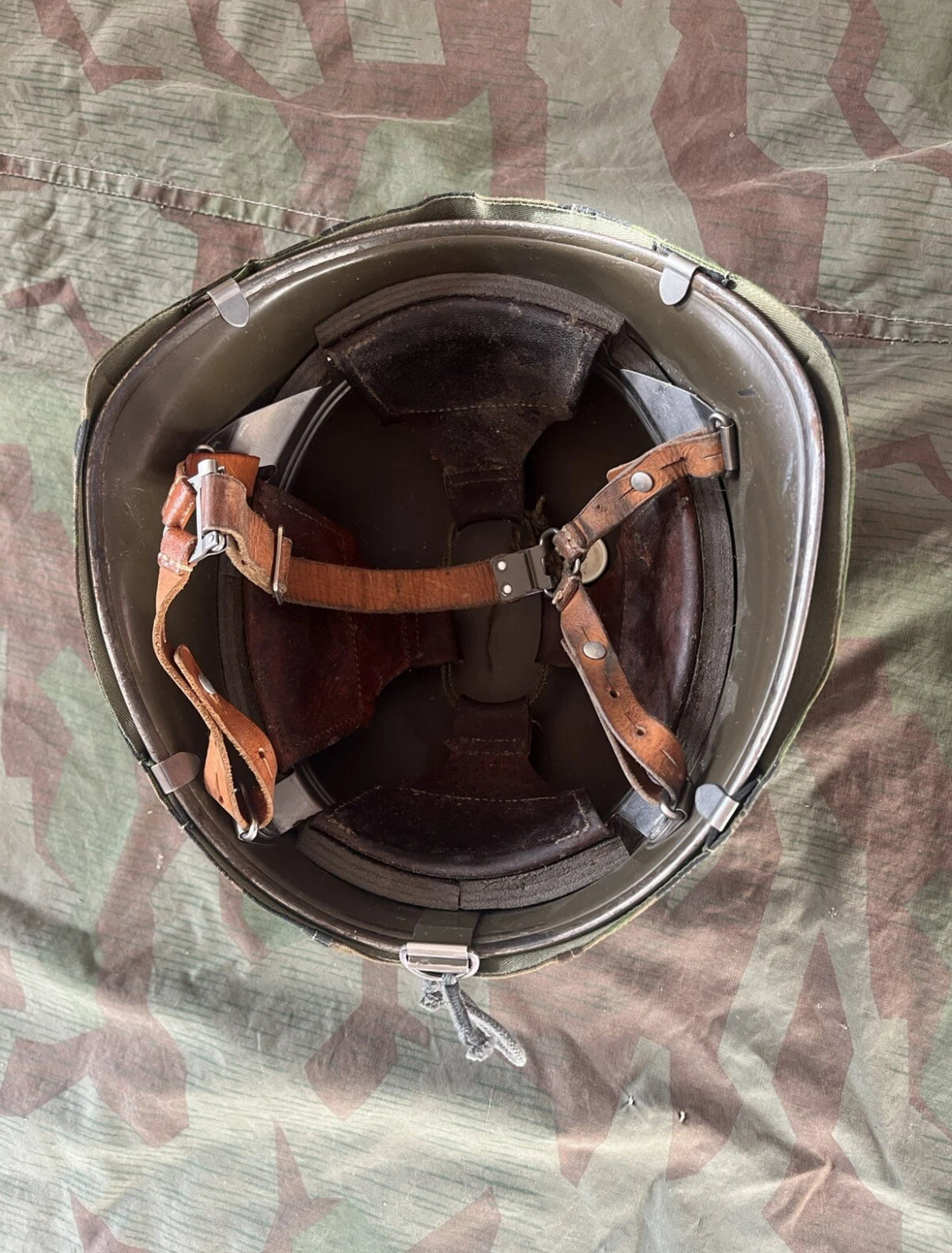 Cold War/modern Swiss army helmet shell with taz 90 camo cover uniform soldier