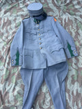 Interwar/WW2 Swiss army complete uniform officer first lieutenant machine gunner infantry pants jacket and hat ord.26 early war