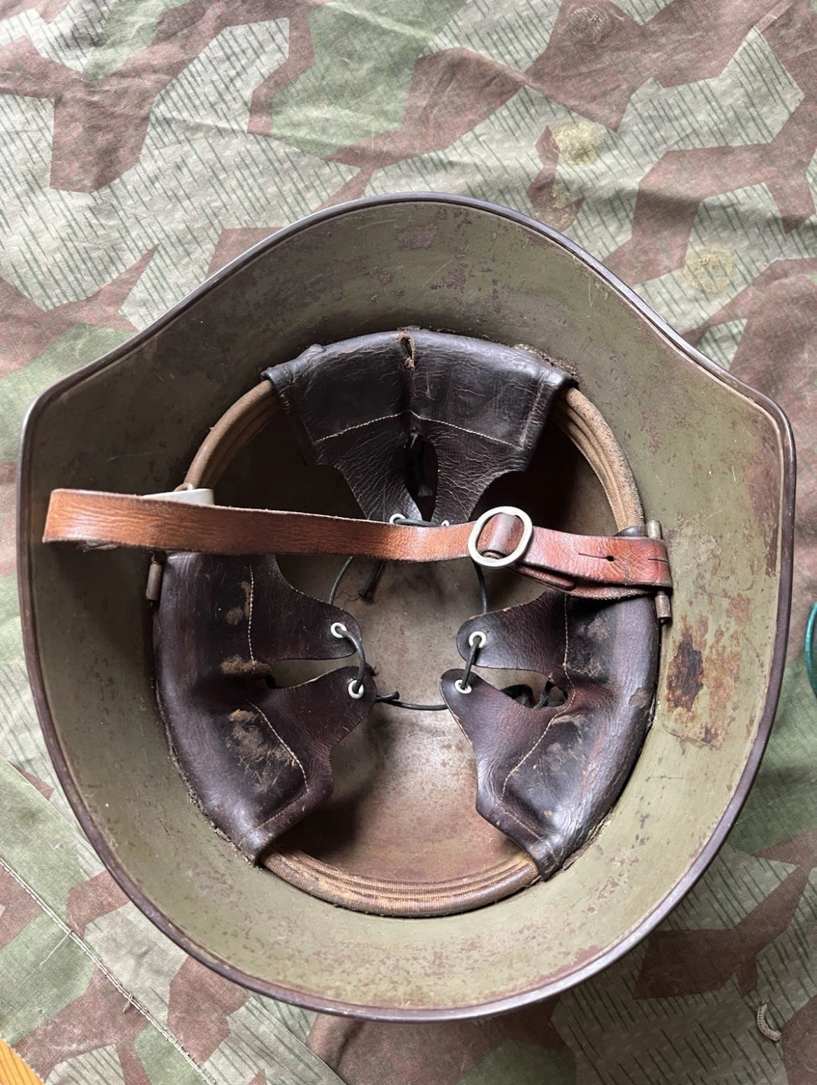 Interwar/ WW2 Swiss army original m18/30 green helmet shell uniform soldier early war