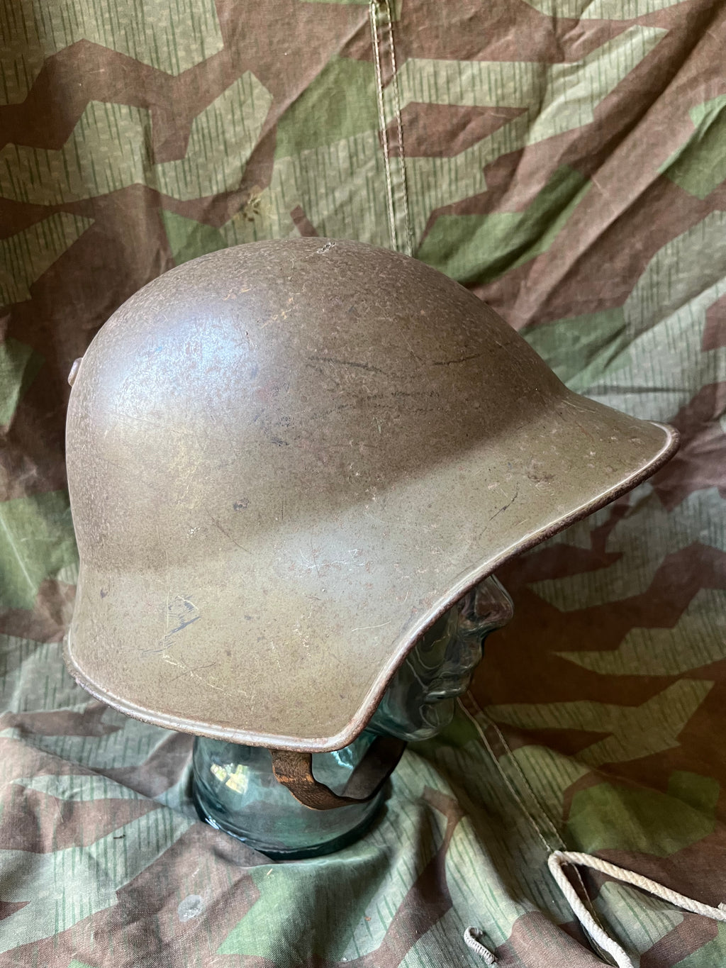 Interwar/ WW2 Swiss army original m18/30 green helmet shell uniform soldier early war