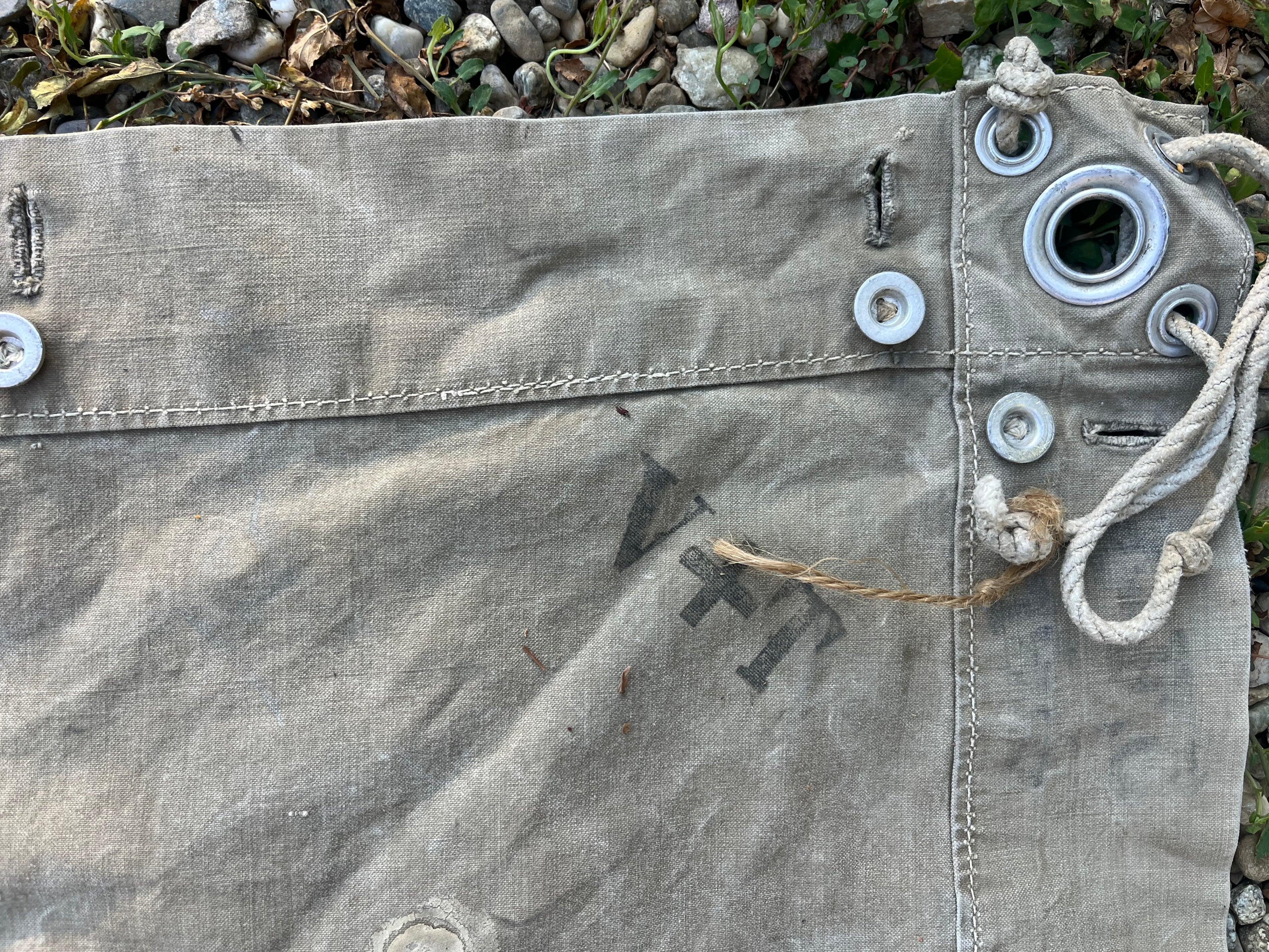 WW1/interwar/WW2 Swiss army canvas tent half field cover model 1906