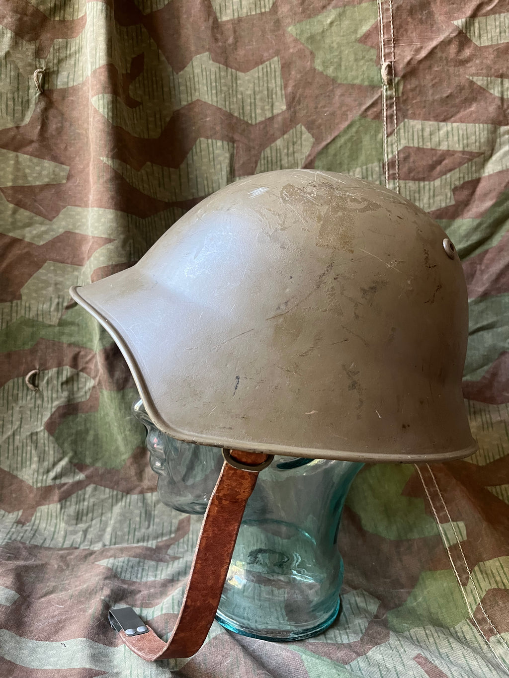 Interwar/ WW2 Swiss army original m18/30 green helmet shell uniform soldier early war