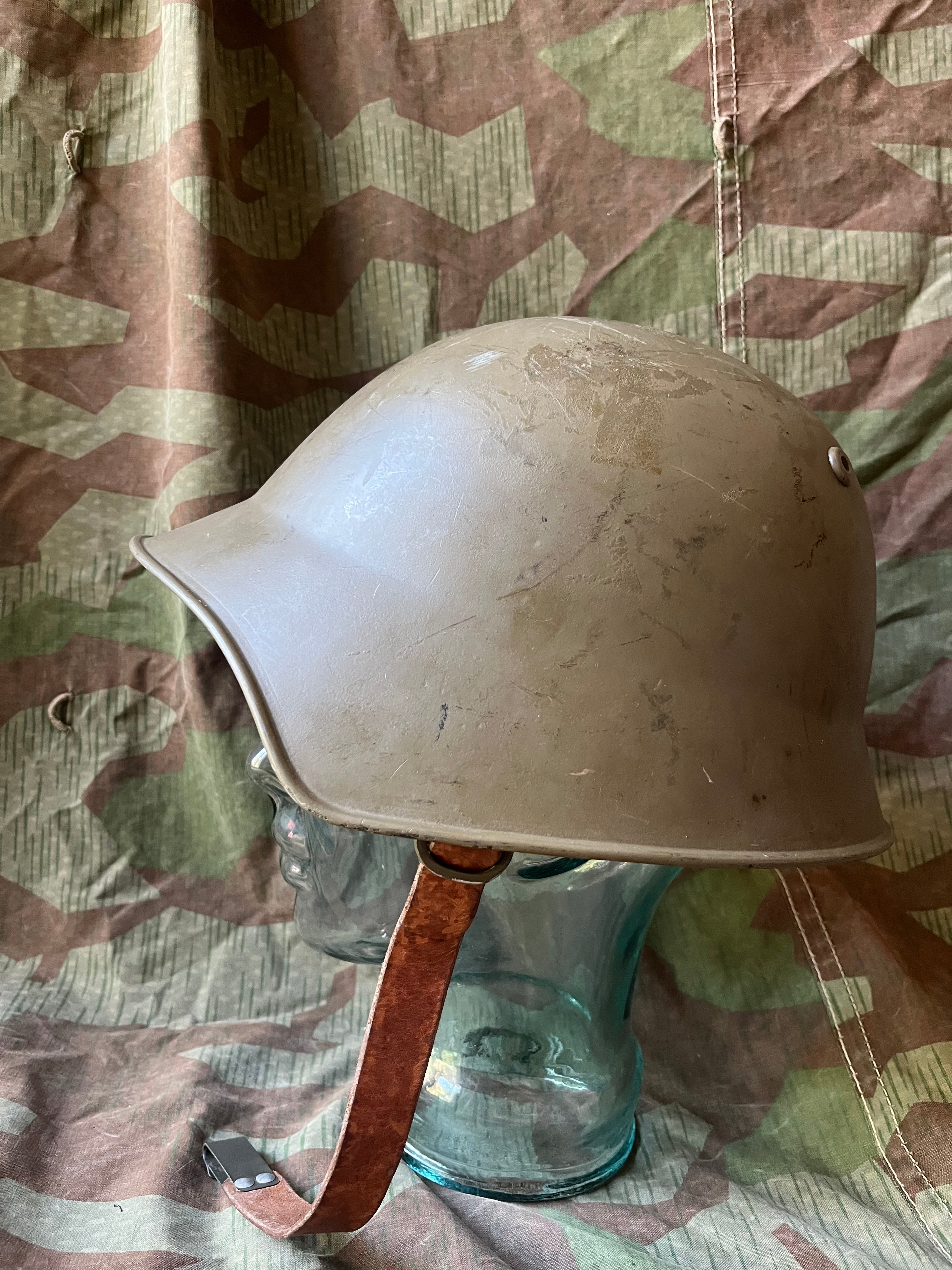 Interwar/ WW2 Swiss army original m18/30 green helmet shell uniform soldier early war