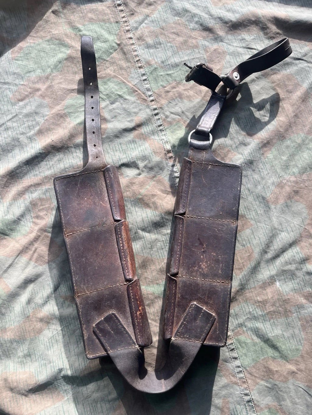 WW2 Swiss army cavalry rider cyclist bandoleer bandolier ammo pouches belt leather uniform soldier