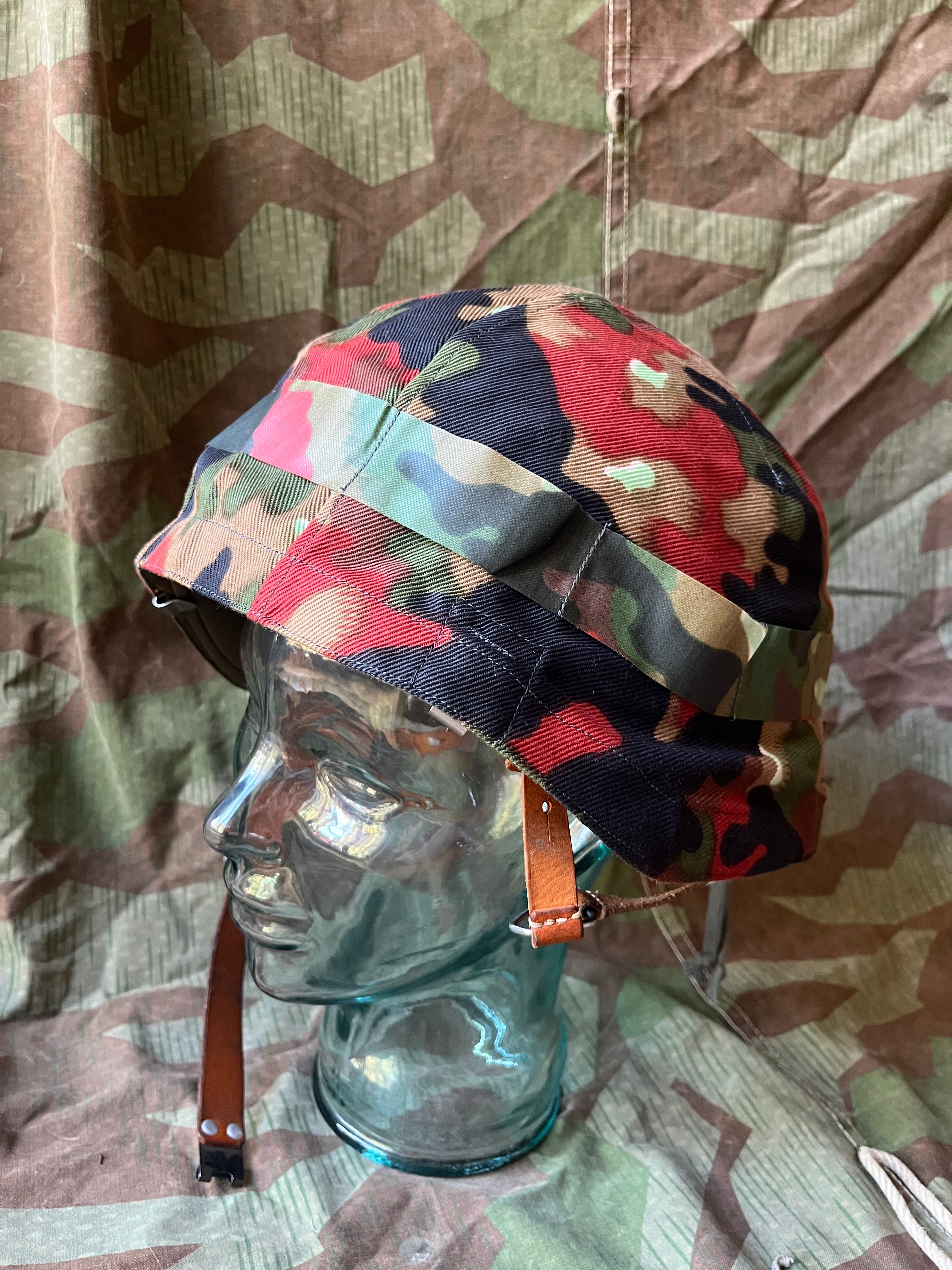Cold War Swiss army helmet infantry m71 steel with cover uniform soldier