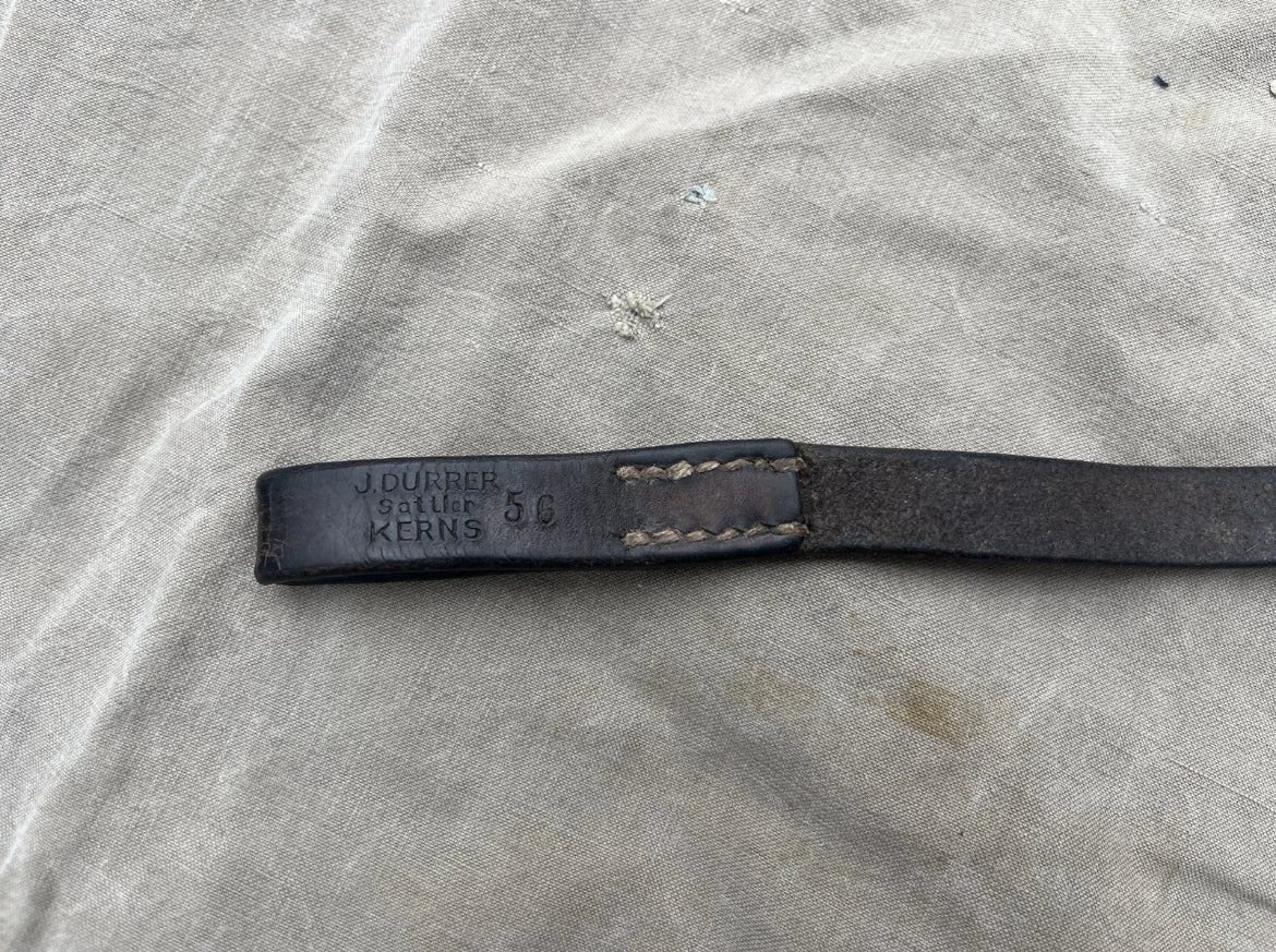 WW2/cold war Swiss army suspenders webbing y straps belt leather ammo uniform soldier