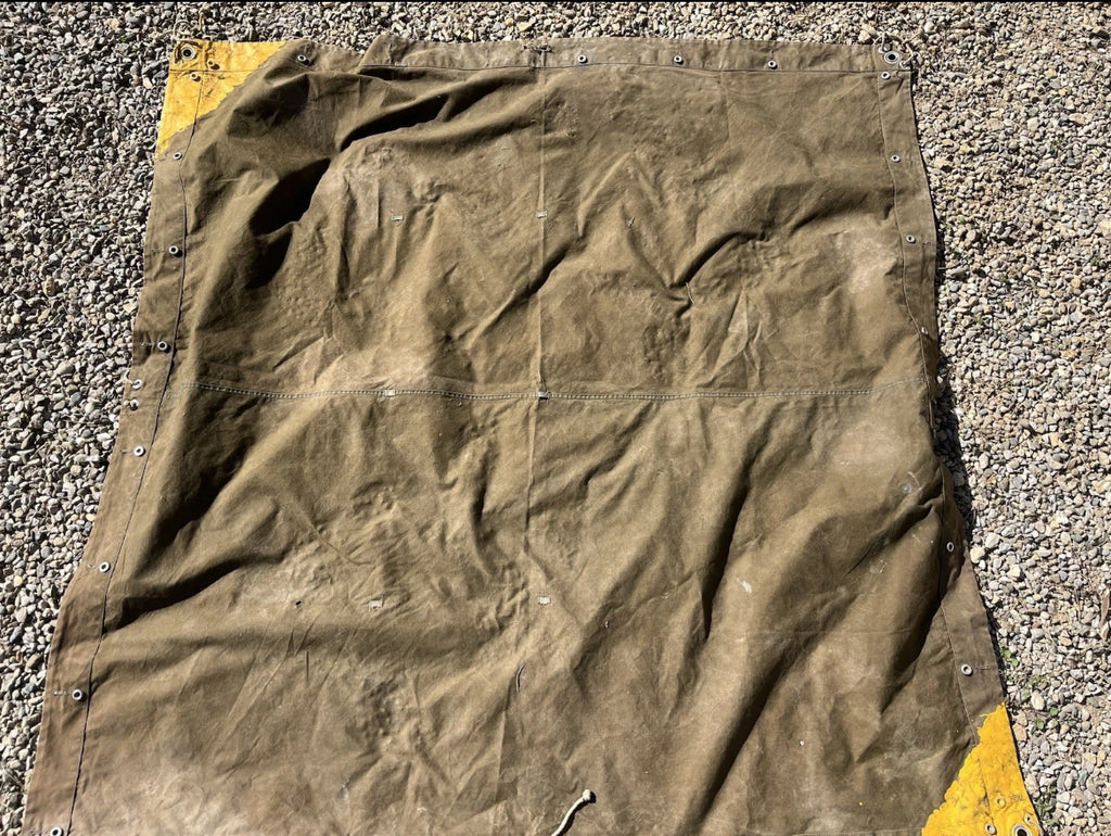 Cold War Swiss army tent half canvas field cover camo alpenflage taz 57 with poles