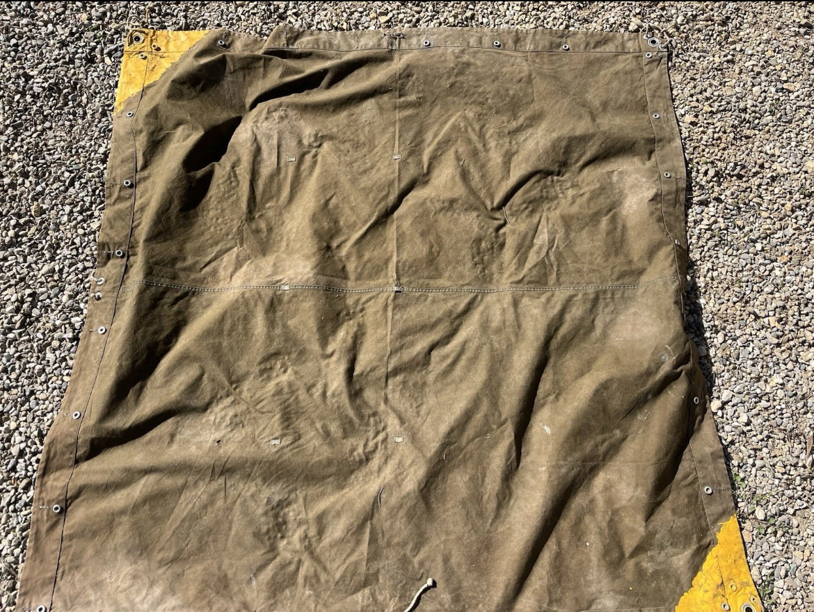 Cold War Swiss army tent half canvas field cover camo alpenflage taz 57 with poles