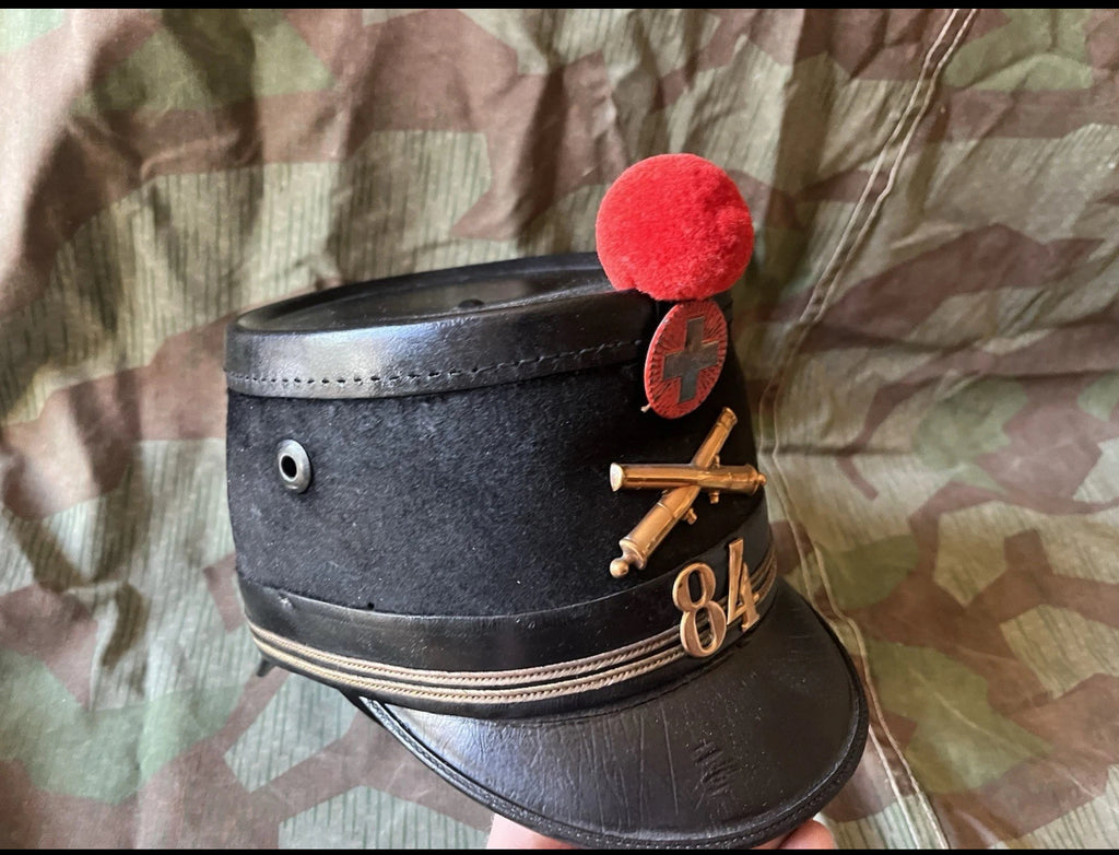 WW1 Swiss army artillery shako tschako schako officer first lieutenant ord.1808 uniform