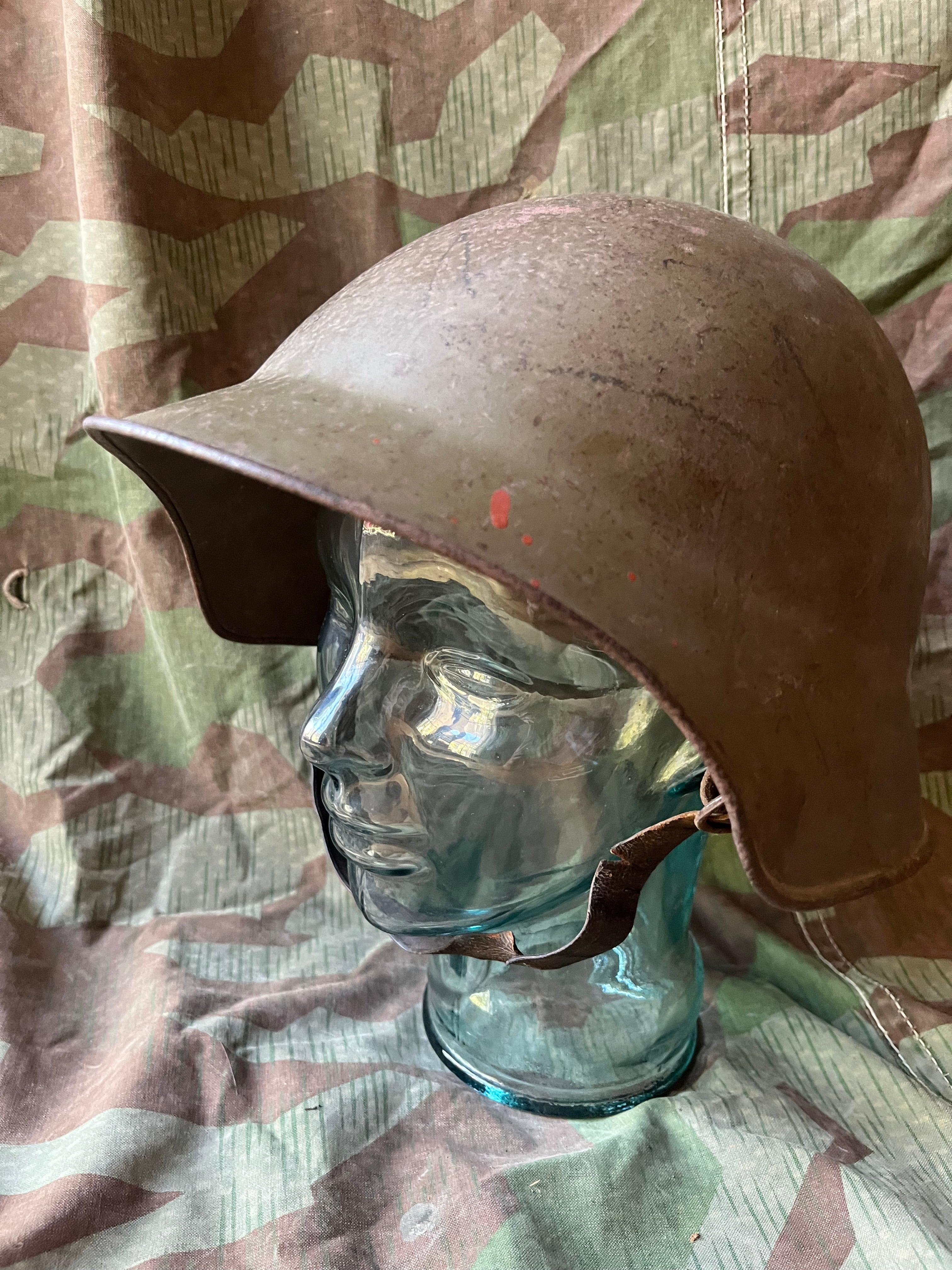 Interwar/ WW2 Swiss army original m18/30 green helmet shell uniform soldier early war