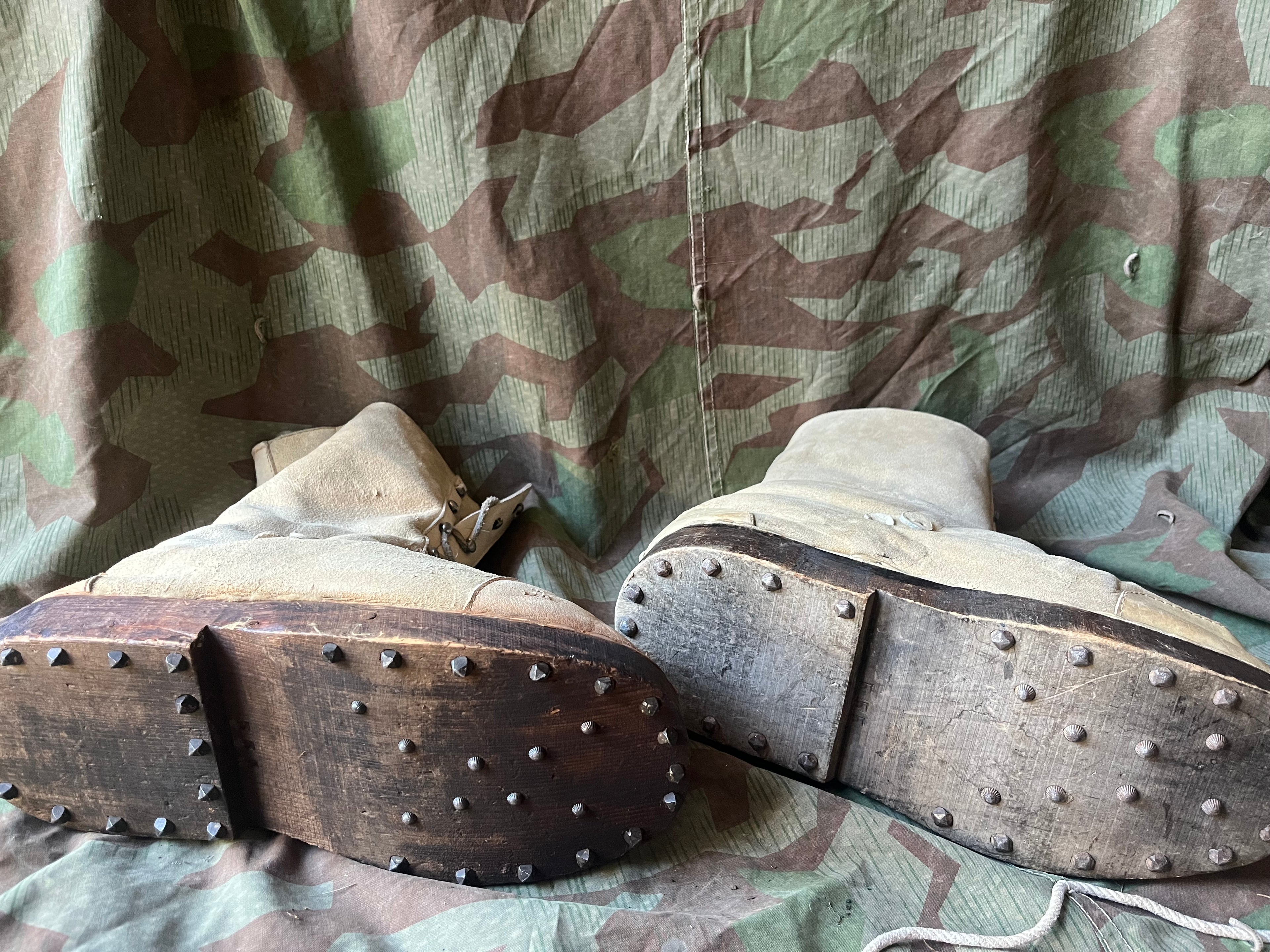 WW2 Swiss army snow mountain boots shoes fur overshoes uniform soldier