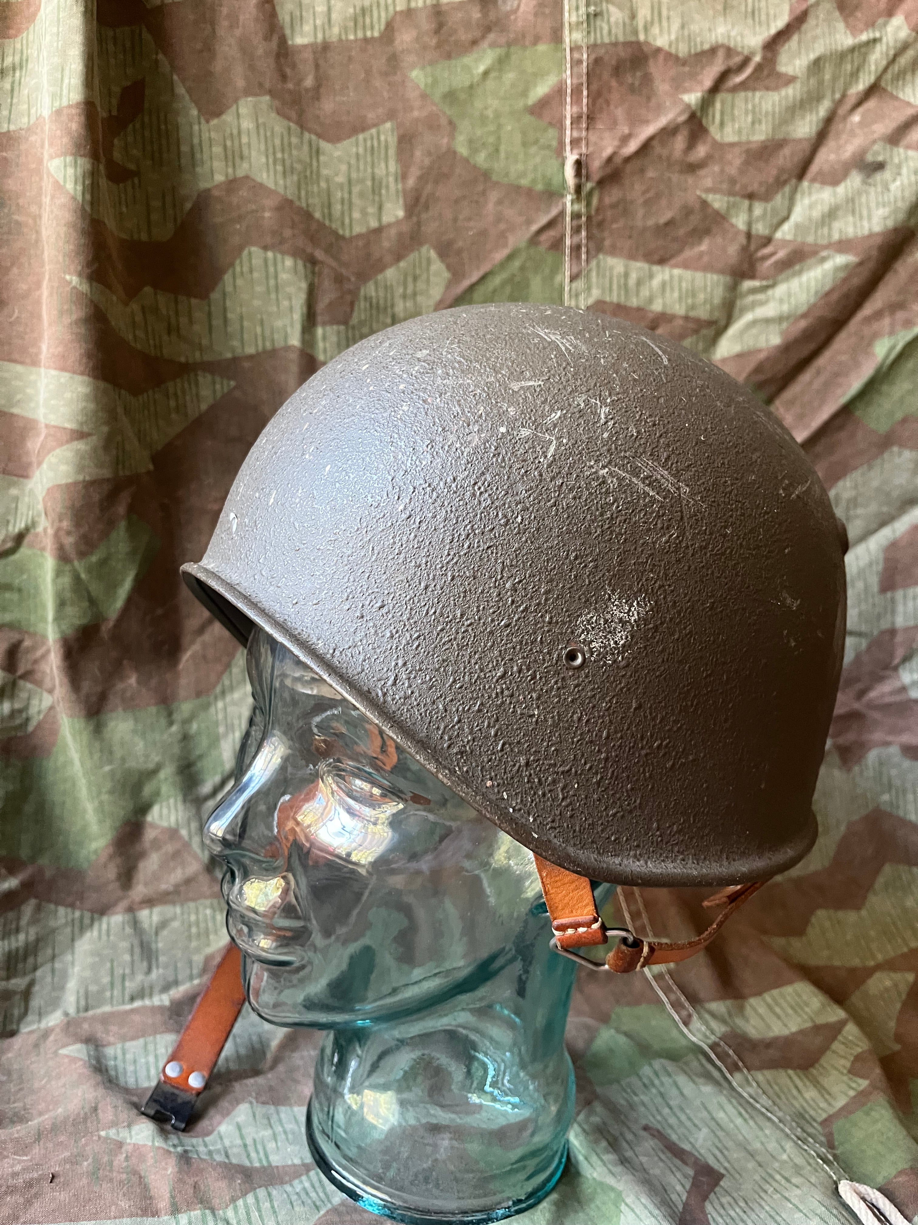 Cold War Swiss army helmet infantry m71 steel with cover uniform soldier