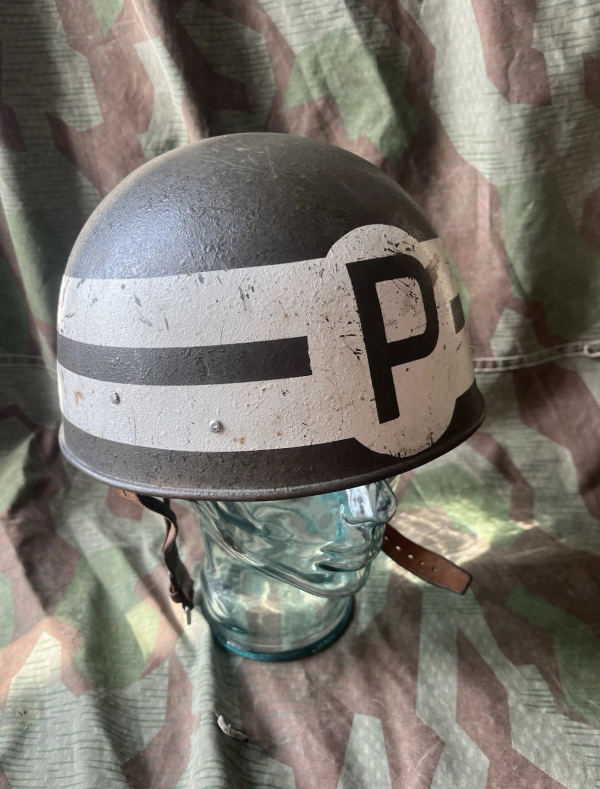 Cold War Swiss army military police MP helmet shell troops uniform soldier